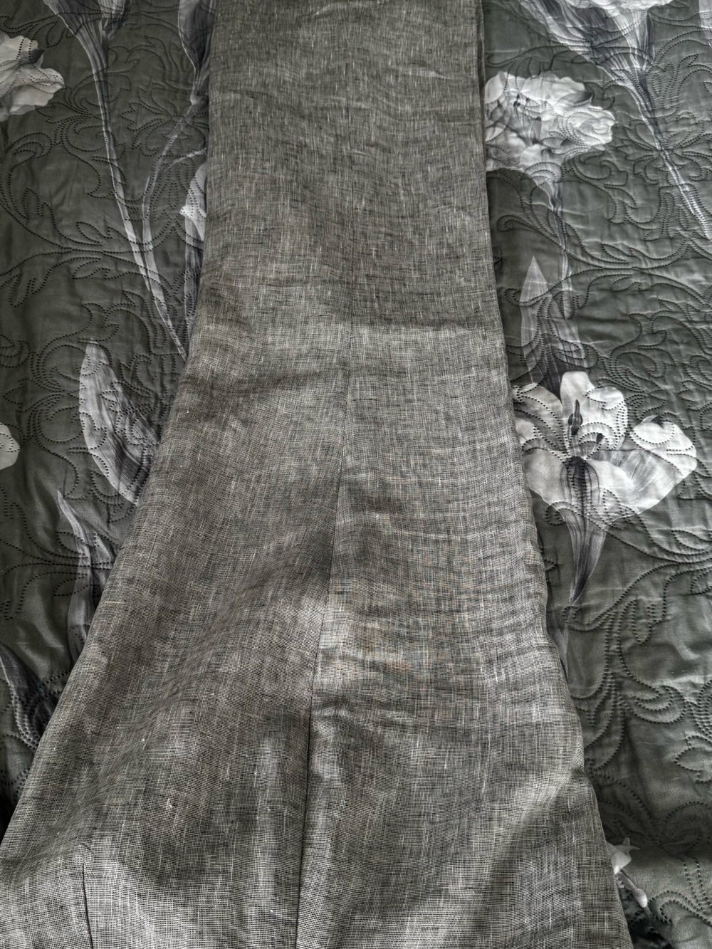 Women's Straight-Leg Linen Blend Pants - Light Gray - Picture 10 of 10